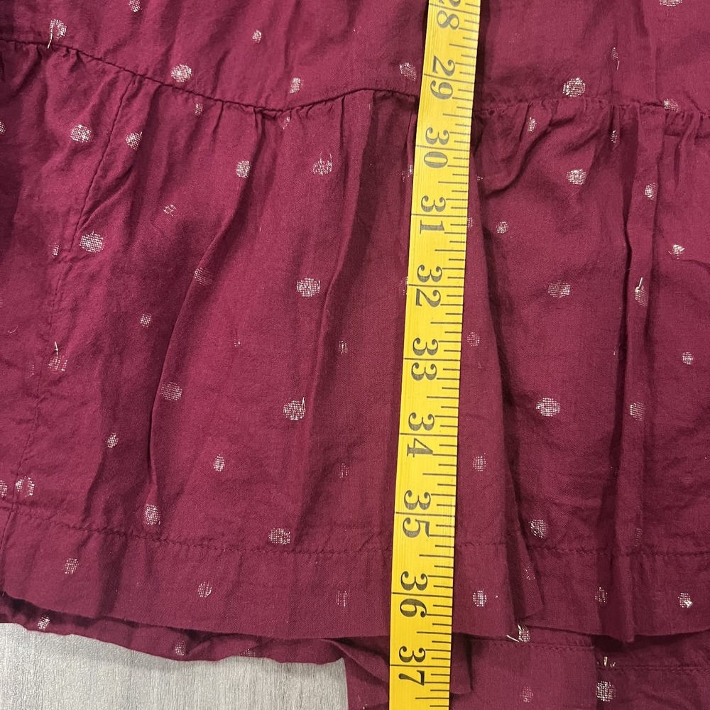 Crown & Ivy Dress Womens 1X Gold Embroidered Maroon Long Sleeve Boho Modal Blend - Picture 11 of 12